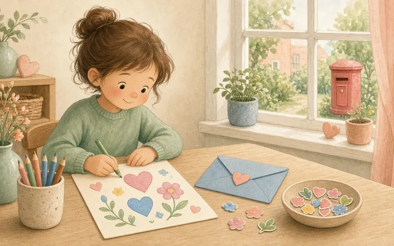 Illustration: Letter to grandparents, Kids write and decorate real letters and post them