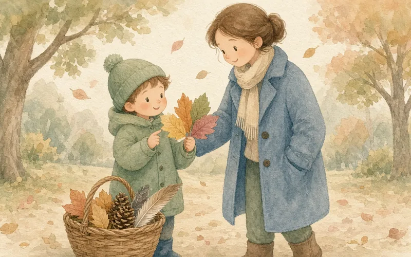 Illustration: Nature Walk Scavenger Hunt: Leaf Counting, An outdoor hands-on activity idea from Hands On As We Grow: nature walk scavenger hunt: leaf counting