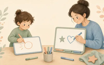 Illustration: PreK Activities For Your Whiteboard, An at-home hands-on activity idea from No Time For Flash Cards: prek activities for your whiteboard
