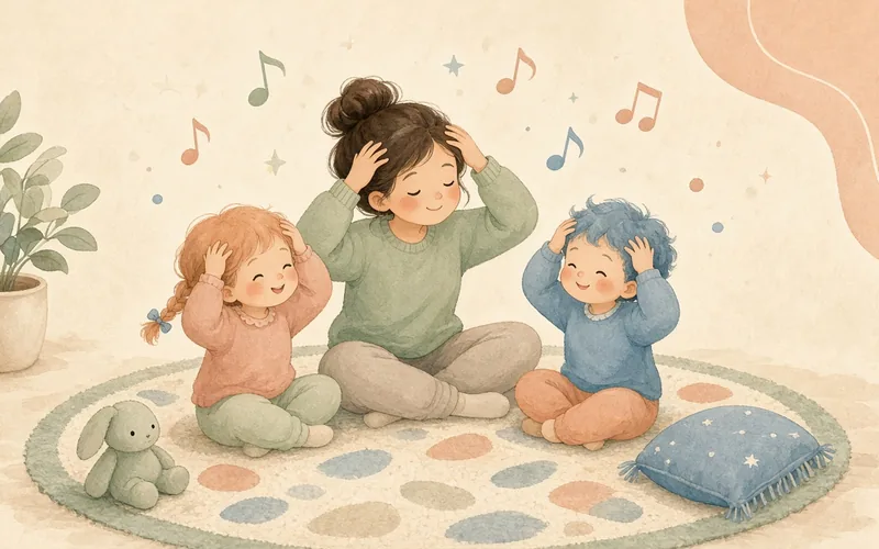 Illustration: Sing-along action songs, Songs with actions like 'Heads, Shoulders, Knees and Toes'