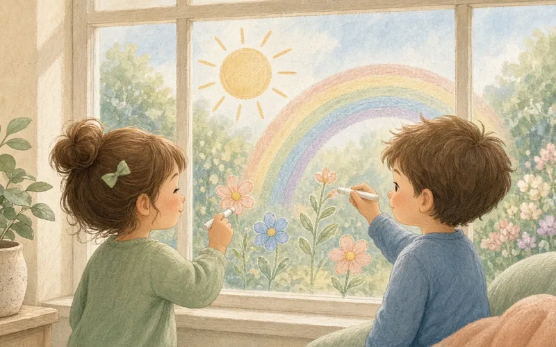 Illustration: Window chalk murals, Draw on windows with window markers or chalk
